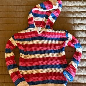 Old Navy girls Colorful Striped Hooded Sweater